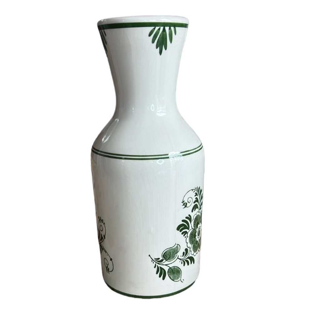 Vintage Delft Green Flowered Vase Carafe Made in Holland by Bols 1970 - Picture 4 of 13